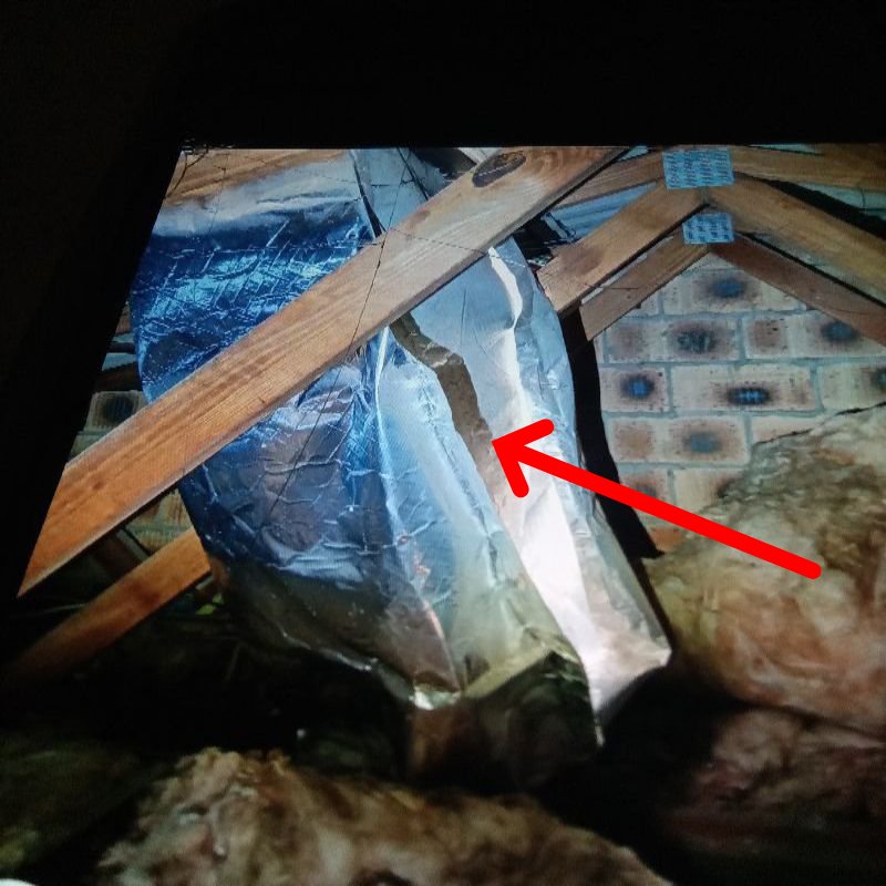 Damaged Roof Sarking in Roof Cavity